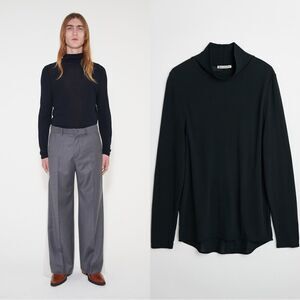 OUR LEGACY BEND TURTLENECK Black Crisp Cotton